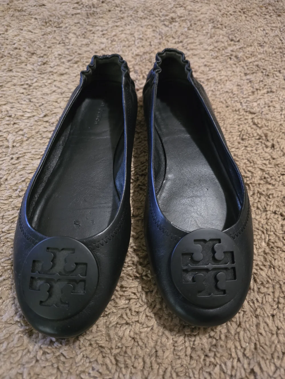 Tory Burch Black Minnie Travel Ballet Flat